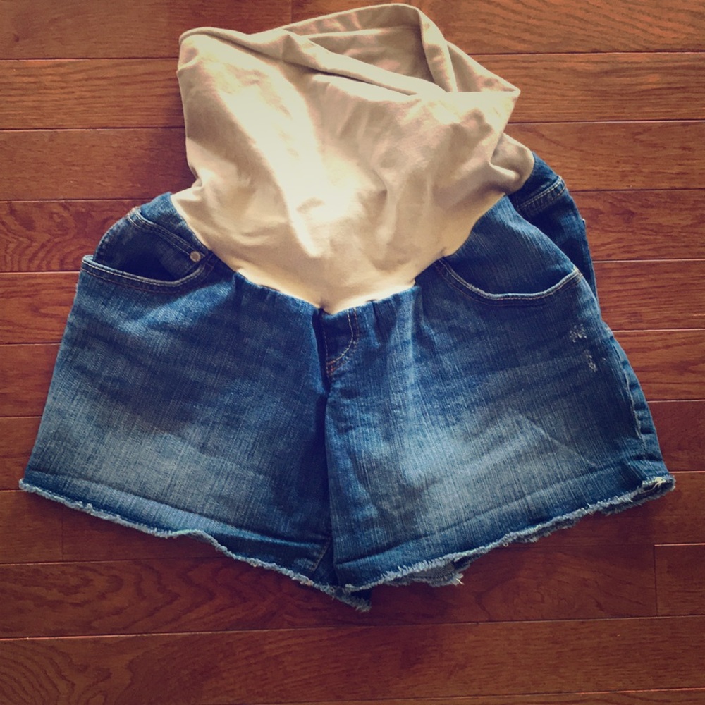 Indigo Blue Jean Maternity Shorts Size M/M - Picture 1 of 6